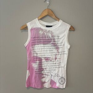 JAMES DEAN‎ 50th Anniversary White & Pink Sleeveless Shirt Y2K 2004 NWT Small